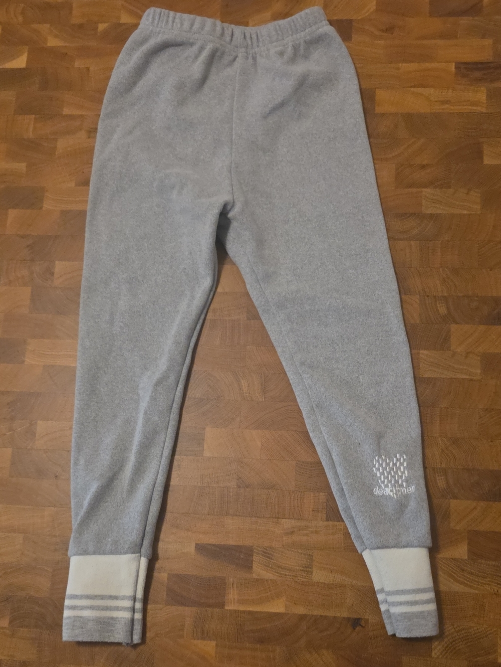 10 / $10 Source Unknown Gray Kids Fleece Joggers with Striped Cuffs